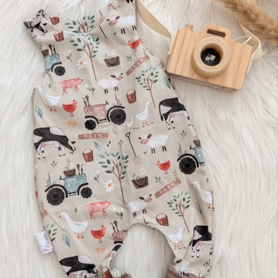 Strampler Bauernhof 0-3 Monate