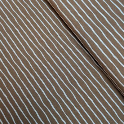 Bio Jersey Steifen braun - GOTS