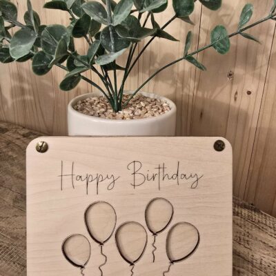 Holzkarte, Geldgeschenk - Happy Birthday
