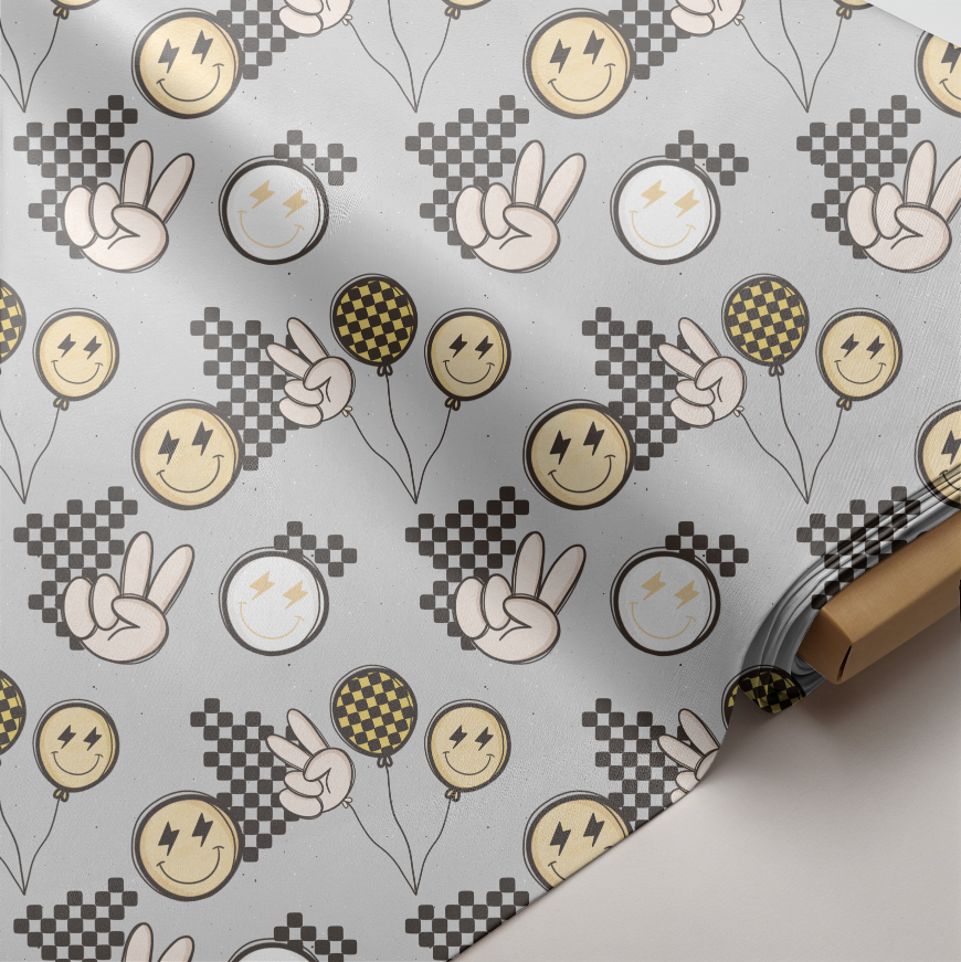 Bio Jersey Smilies in grau - GOTS (Vorbestellung)