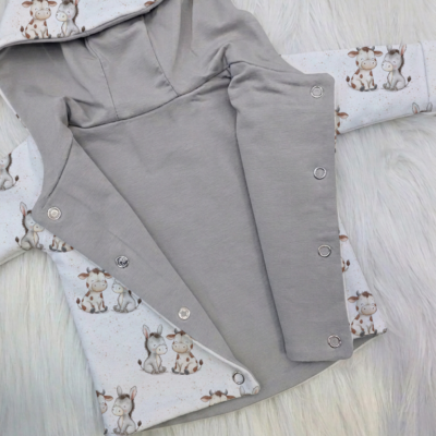 Wendejacke Grau - Design & Größe wählbar