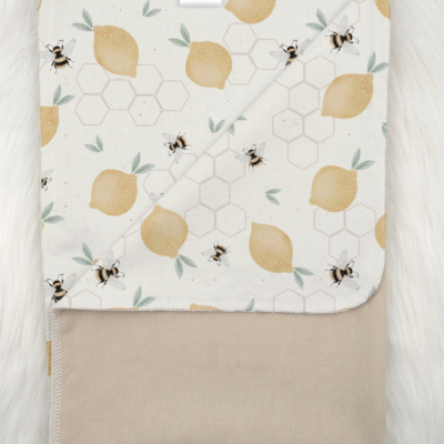 Bio Babydecke beige/Motivstoff wählbar - 70 x 100 cm