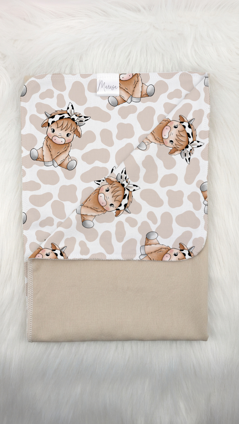Bio Babydecke beige/Motivstoff wählbar - 70 x 100 cm – Bild 3