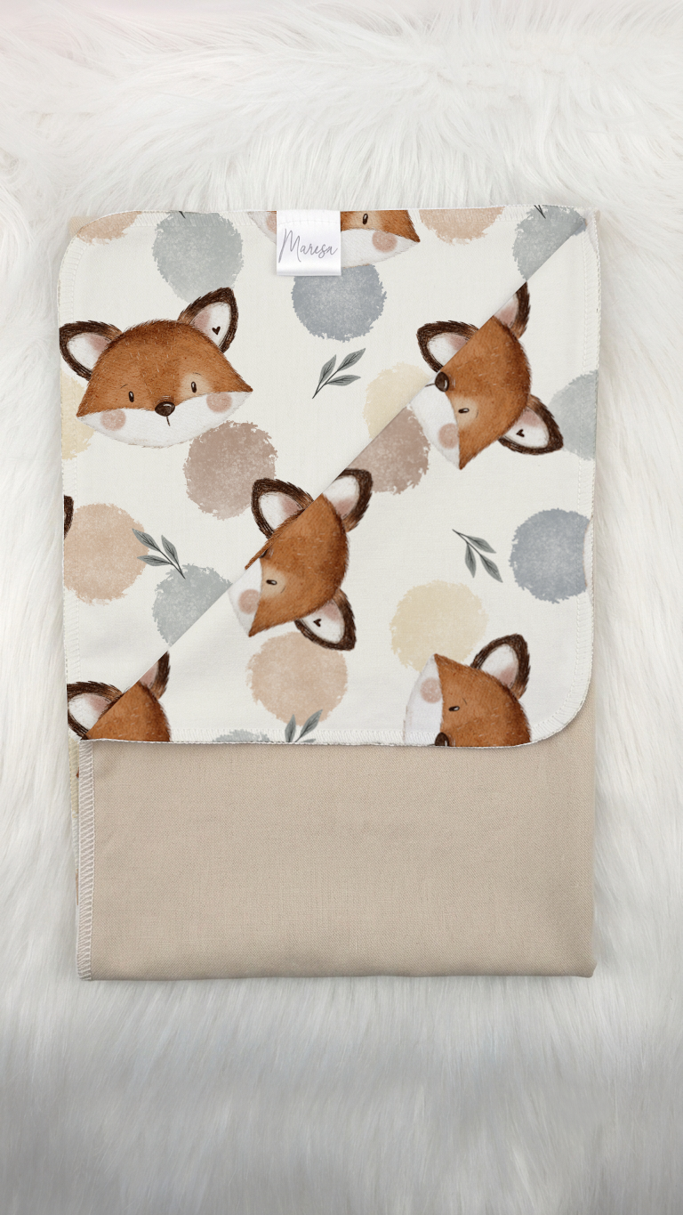 Bio Babydecke beige/Motivstoff wählbar - 70 x 100 cm – Bild 5