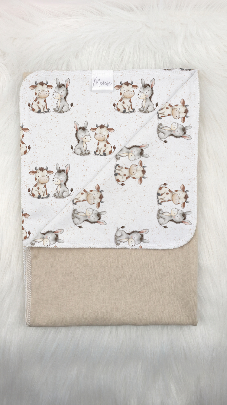 Bio Babydecke beige/Motivstoff wählbar - 70 x 100 cm – Bild 2