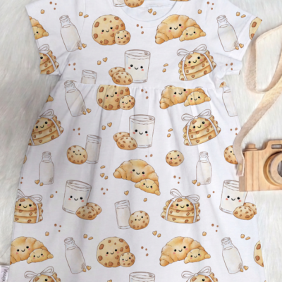 Kleid Cookies & Croissant - Größe wählbar