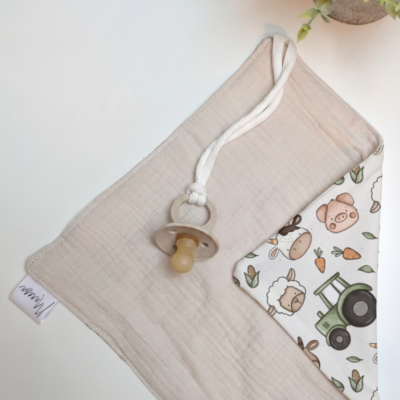 Schnullertuch beige - Design wählbar – personalisierbar