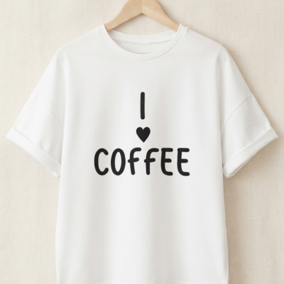 Damen Oversized T-Shirt "I 🖤 Coffee" (Gr. 34-52)