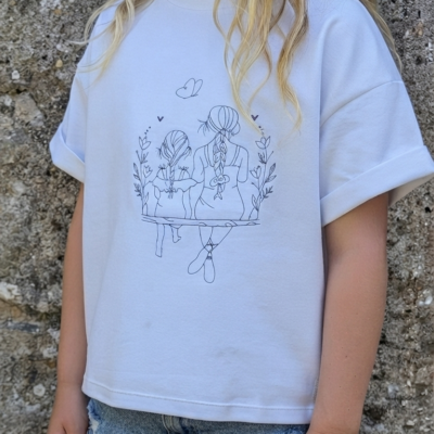 Kids Oversized T-Shirt "Mom & Girl" (Gr. 74-164)