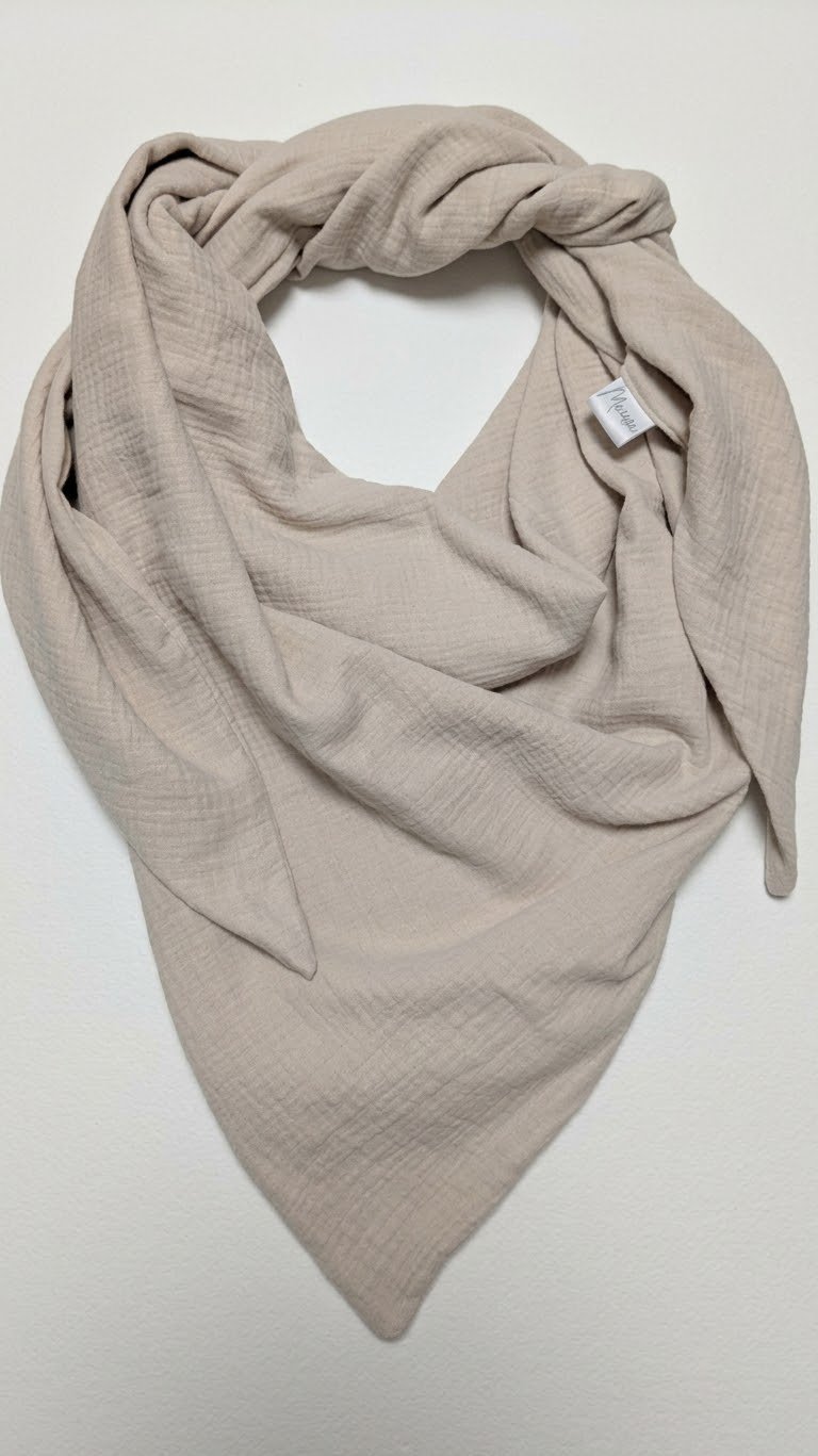 Musselintuch Beige - Erwachsene Gr. XL