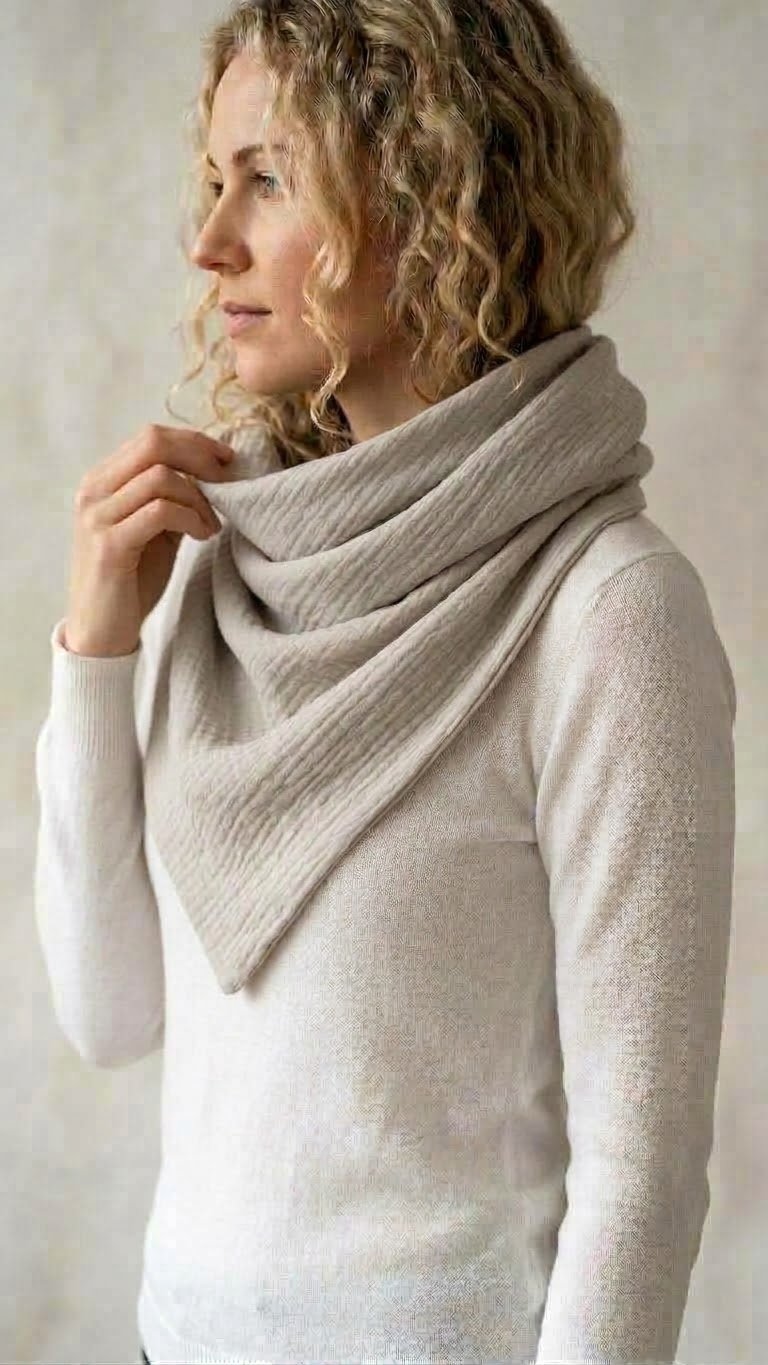 Musselintuch Beige - Erwachsene Gr. XL – Bild 2