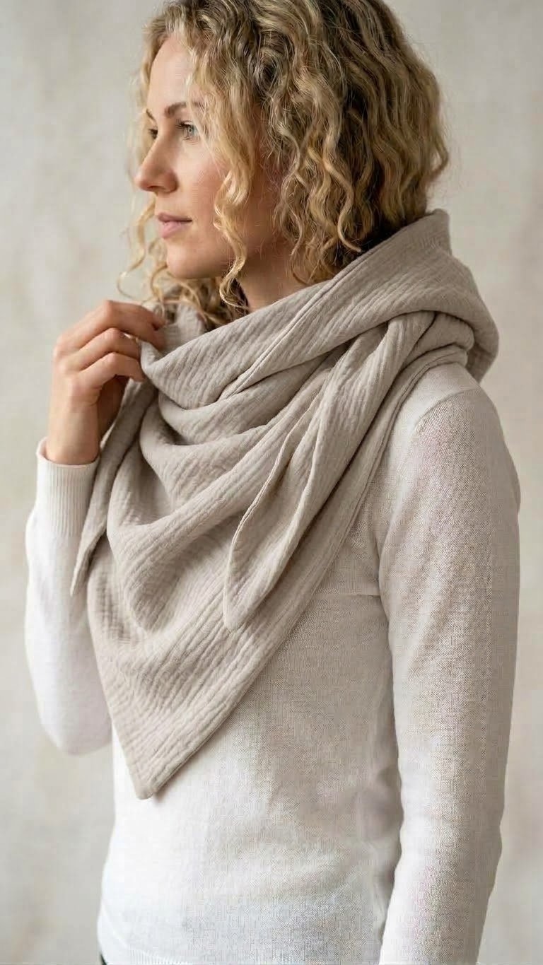 Musselintuch Beige - Erwachsene Gr. XL – Bild 3